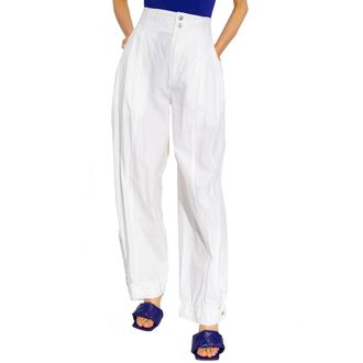 Bottega Veneta Womens White Cotton Casual Pants