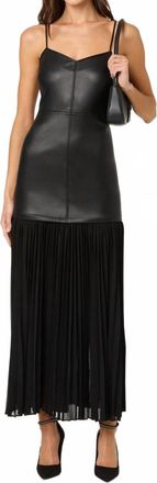 Astr Lezith Faux Leather Maxi Dress In Black