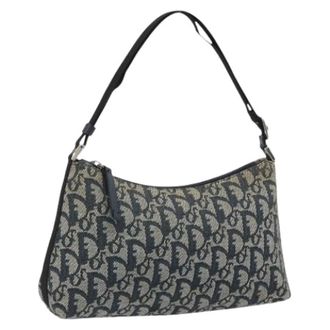 Dior Pre-owned Trotter Canvas Shoulder Bag - Dames - Pre-owned - Blauw - Maat: ONE Size