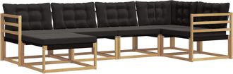 vidaXL Conjunto De Sof&aacute;s De Exterior 6 Uds. Blanco Y Negro Vidaxl