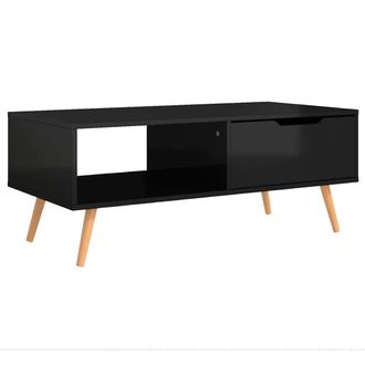 vidaXL Tavolino Salotto Nero Lucido 100x49,5x43 Cm Legno Multistrato - Vidaxl