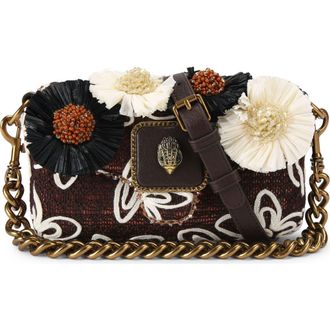 Kurt Geiger Mini Floral Appliqu&eacute; Clutch in Brown at Nordstrom