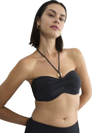 Triumph Balconette-Bikini-Top TRIUMPH Summer Twist DP, Damen, Gr. 38, Cup E, schwarz, Microfaser, Obermaterial: 77% Polyamid, 23% Elasthan, Bikini-Oberteile B