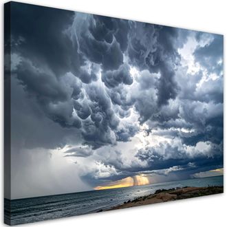 Feeby Impresi&oacute;n De Imagen, Paisaje Con Nubes Gris Oscuro, 120x80