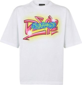 Dsquared2 Graphic Print Crew Neck T-Shirt