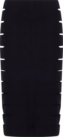 Alaia Womens Skirt, Midi With Cut-Outs, Black Viscose
