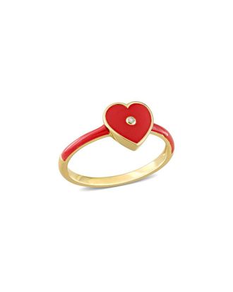 Rina Limor Gold Over Silver Sapphire Enamel Heart Ring