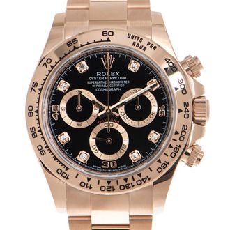 Rolex Pre-owned Rolex Cosmograph Daytona Chronograph Diamond Black Dial Watch 116505BKDO