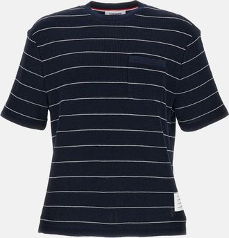 Thom Browne Dark Blue Striped T-Shirt