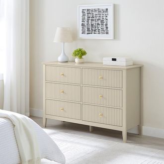 Melody Maison Large 6 Drawer Chest Of Drawers - Hales Taupe Range in Beige