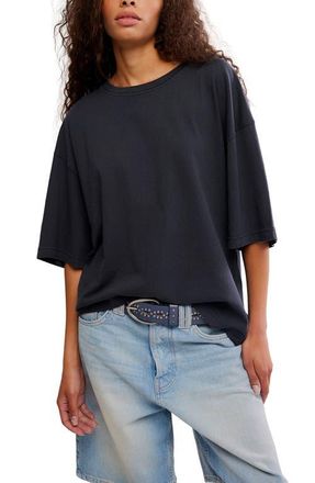 Free People WTF Perfect Oversize Cotton T-Shirt in Black at Nordstrom, Size X-Small