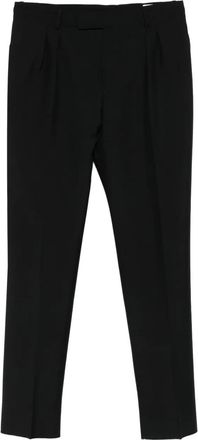 Alexander McQueen pleated-front wool trousers - Black