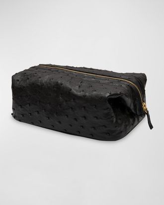 Abas Men & apos;s Ostrich Weekender Toiletry Kit