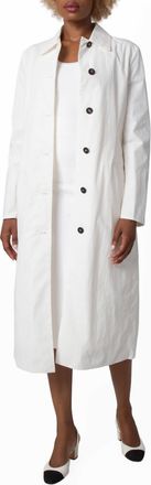 Ferragamo Ferragamo Womens Bright White Single-Breasted Dust Coat