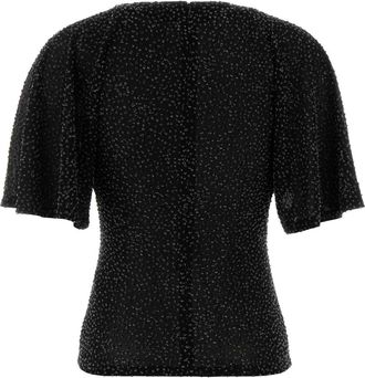 Paco Rabanne Embroidered Stretch Viscose Blend Sweater - Black