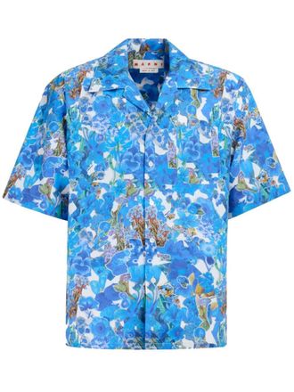 Marni Overhemd met bloemenprint - Blauw