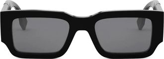 Fendi Diagonal Black Rectangular Sunglasses