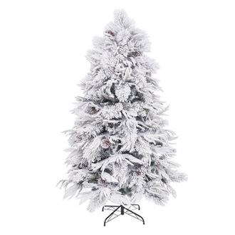 LOLAhome &Aacute;rbol navidad desmontable 680 ramas ign&iacute;fugas en verde-blanco 210 cm
