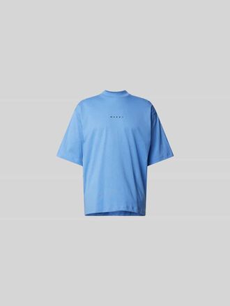 Marni Oversized T-Shirt mt Label-Print in Blau, Gr&ouml;&szlig;e 46