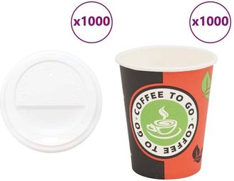 vidaXL Vasos De Caf&eacute; De Papel Con Tapa 1000 Uds 8oz 240ml Vidaxl
