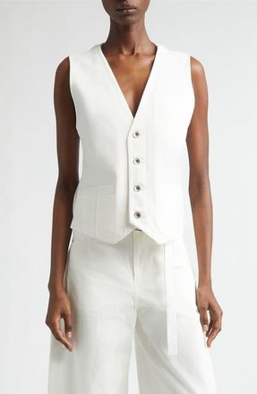 sacai Denim Vest in Off White at Nordstrom, Size 2