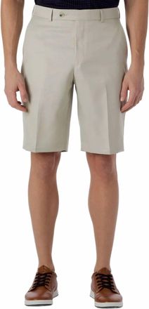 Ballin Nash Micro Nano Travel Twill Performance Gabardine Plain Front Shorts In Cream