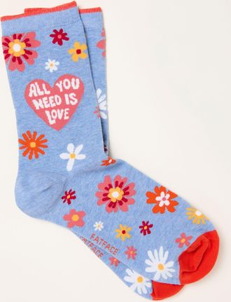 Fat Face FatFace Pink The Beatles All You Need Is Love Socks