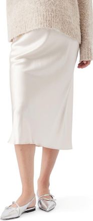 Ripe Crystal Satin Skirt in Oyster at Nordstrom, Size X-Small Au