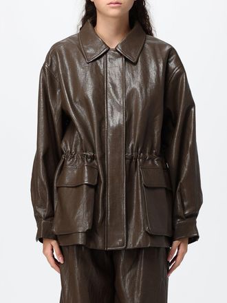 Eleh Faux Leather Cropped Shirt Jacket