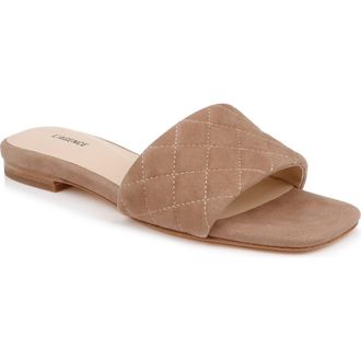 L'agence Aloise Slide Sandal in Cappuccino Suede at Nordstrom Rack, Size 6.5