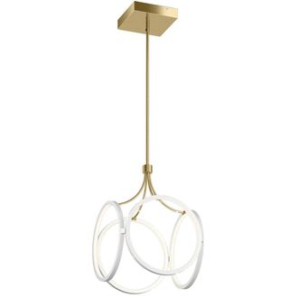 Netlighting Kichler Ciri Integrated LED Pendant Ceiling Light White with Champagne Gold 3000K