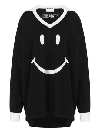 Moschino Maglione con scollo a V - Nero