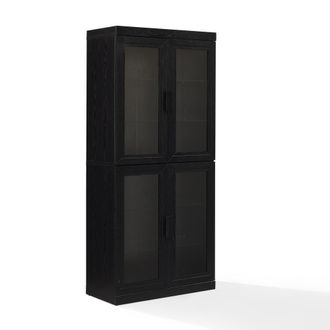 Crosley Furniture Essen Glass Door Kitchen Pantry Storage Cabinet