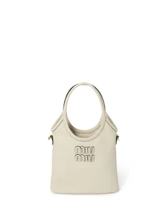 Miu Miu Ivy tote bag - women - CALFSKIN/Linen/Flax - OS - Neutrals