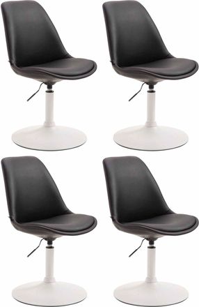 Clp Clp - Set De 4 Sillas Lounge Maverick En Polipiel Negro Blanco