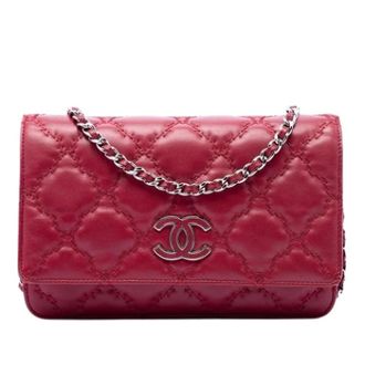 Chanel Pre-owned Vintage Quilted Crossbody Bag - Dames - Pre-owned - Rood - Maat: ONE Size Zijde