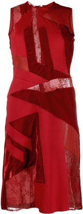Stella McCartney patchwork sleeveless dress - women - Silk/Spandex/Elastane/Viscose/Cupro - 42 - Red