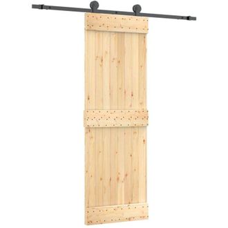 vidaXL Puerta Corredera Con Herrajes Madera Maciza De Pino 70x210 Cm Vidaxl