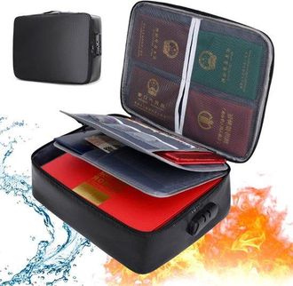OEM Caja Para Documentos Con Cerradura, Caja De Archivo Ign&iacute;fuga Para Documentos Legales Y Objetos De Valor, Resistente Al Agua, De Gran Tama&ntilde;o