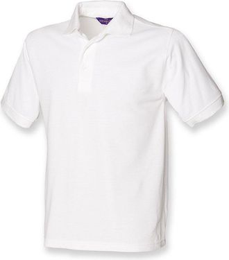 Henbury Heavy Pique Polo Shirt : Color - White : Size - XXL