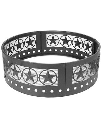 Sunnydaze 36in Wood Burning Fire Ring Steel with Four-Star Cut-Out Campfire Fire
