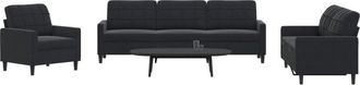 vidaXL Vidaxl - Juego De Sof&aacute;s Con Cojines 4 Piezas Terciopelo Negro