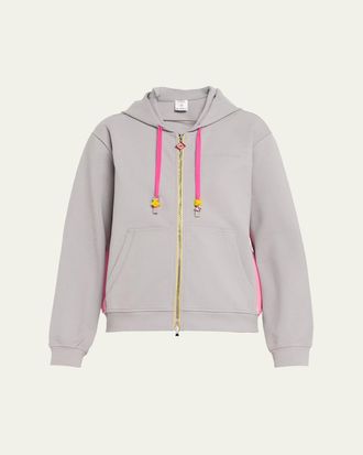 Casablanca Zip-Front Stretch Cotton Hoodie
