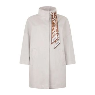 Herno Light Jackets, female, White, Size: M Cotton Coat