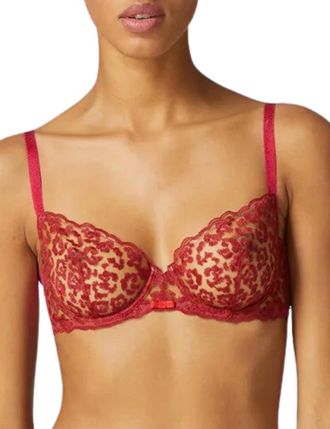 Simone P&eacute;r&egrave;le Womens Felicie Half Cup Bra - Cranberry - Red Polyamide - Size 36D