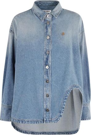 The Attico Dames, Blouses & Shirts, Blauw, Maat: 2XS Katoen