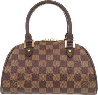 Louis Vuitton Pre-owned Vintage Damier Canvas Handbag - Dames - Vintage Handtas - Bruin - ONE Size - Leer - Vintage