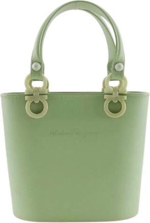 Ferragamo Pre-owned Gancini Rubber Handbag - Pre-owned - Mujer - Verde - ONE SIZE