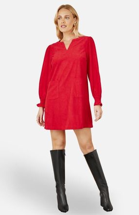 Yumi Cord Ruched Sleeve Tunic in Red at Nordstrom, Size 10