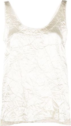 Lanvin V-back crinkled-effect top - women - Viscose - 40 - White